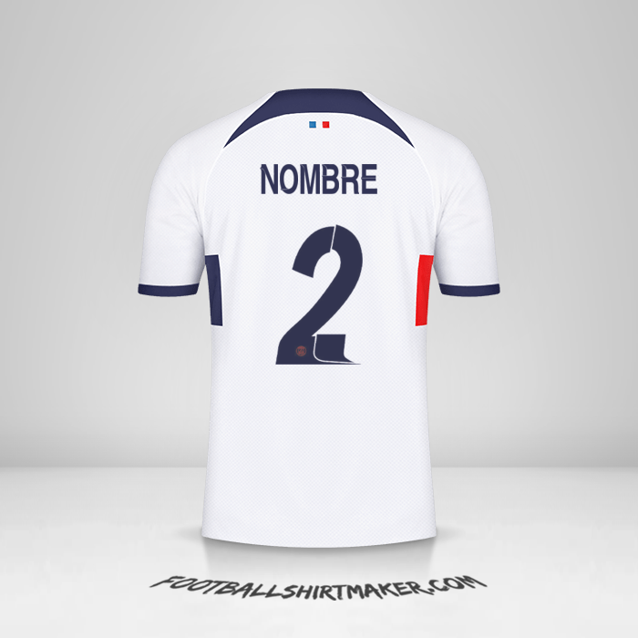 Jersey Paris Saint Germain Cup 2023/2024 Visita -  nombre - 2