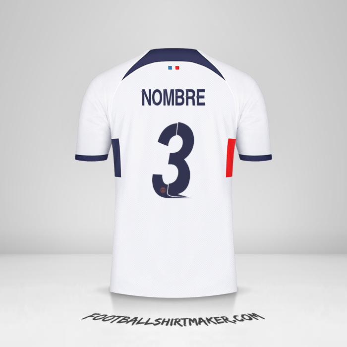 Jersey Paris Saint Germain Cup 2023/2024 Visita -  nombre - 3
