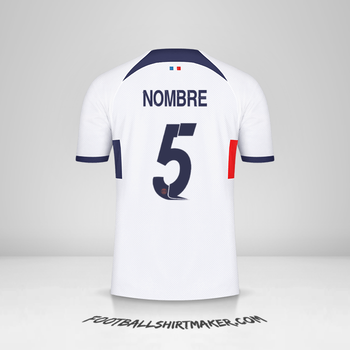 Jersey Paris Saint Germain Cup 2023/2024 Visita -  nombre - 5
