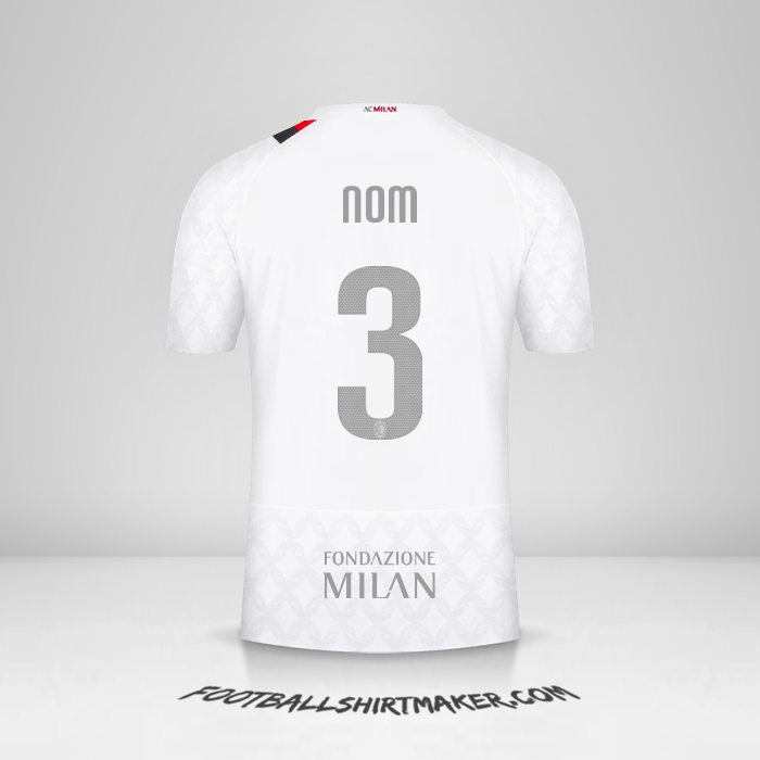 Maillot AC Milan Cup 2023/2024 Extérieur -  nom - 3