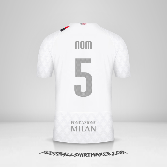 Maillot AC Milan Cup 2023/2024 Extérieur -  nom - 5