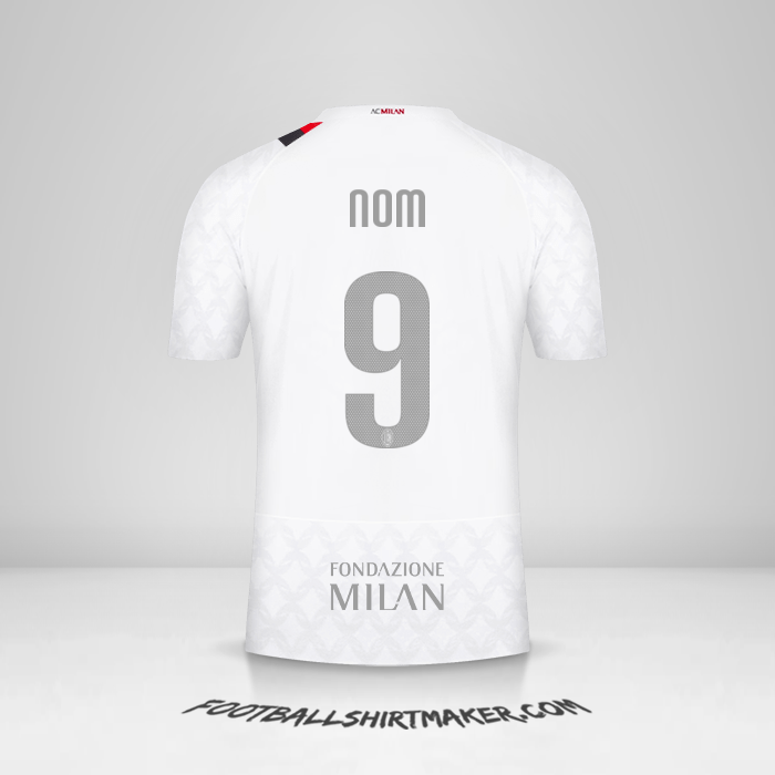 Maillot AC Milan Cup 2023/2024 Extérieur -  nom - 9