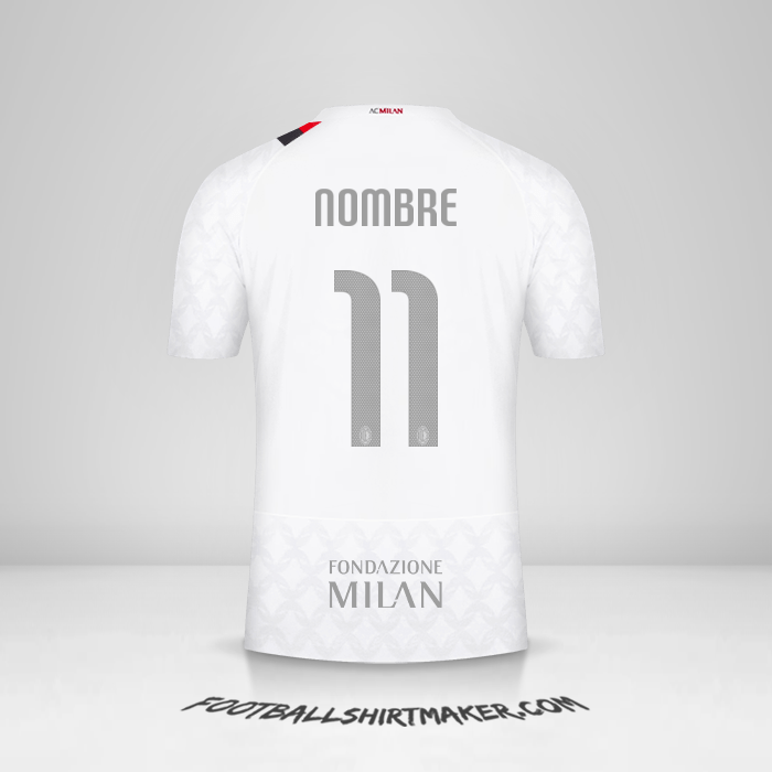 Jersey AC Milan Cup 2023/2024 Visita -  nombre - 11