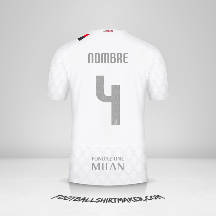 Jersey AC Milan Cup 2023/2024 Visita -  nombre - 4