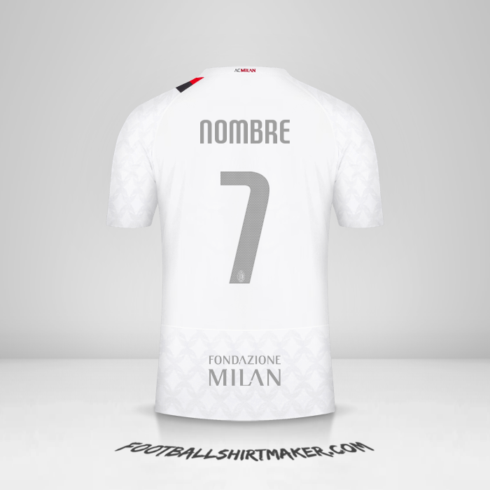 Jersey AC Milan Cup 2023/2024 Visita -  nombre - 7