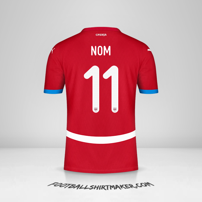 Maillot Serbie 2024 -  nom - 11
