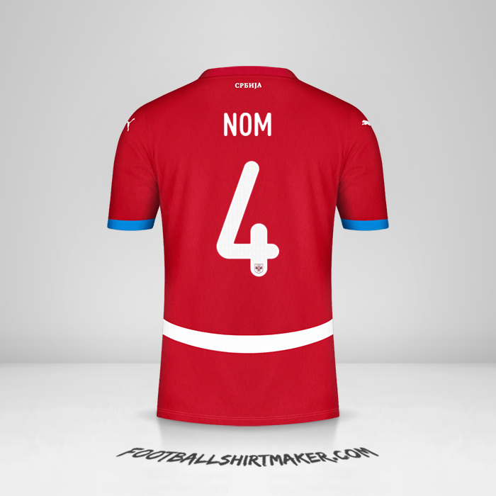 Maillot Serbie 2024 -  nom - 4