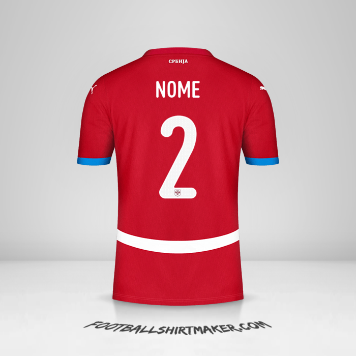 Camisola Sérvia 2024 -  nome - 2