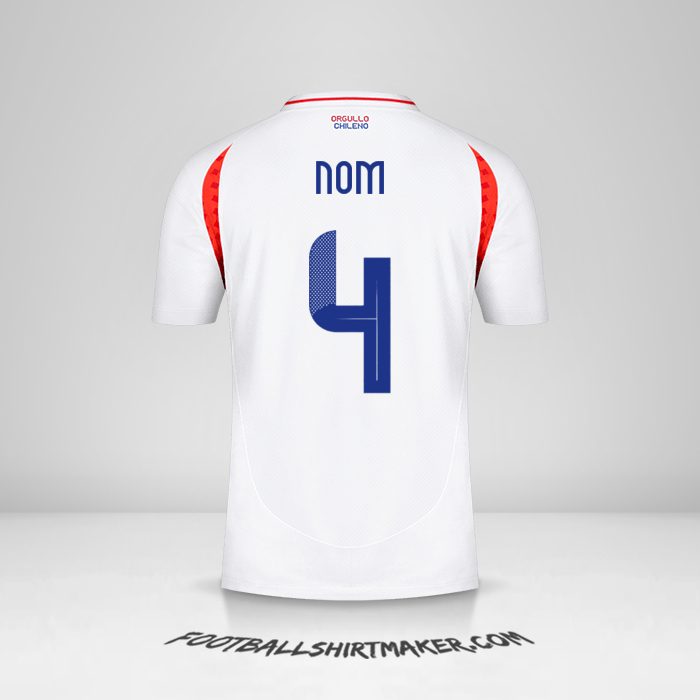 Maillot Chili 2024 Extérieur -  nom - 4