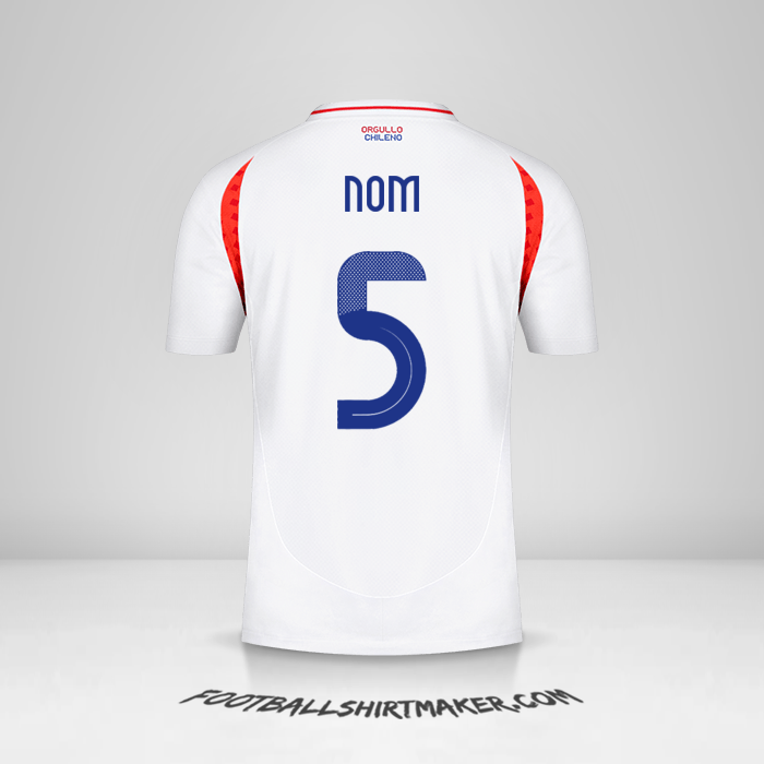 Maillot Chili 2024 Extérieur -  nom - 5