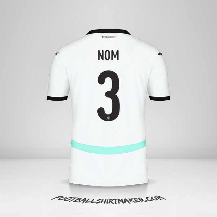 Maillot Autriche 2024 Extérieur -  nom - 3