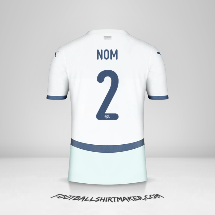 Maillot Suisse 2024 Extérieur -  nom - 2