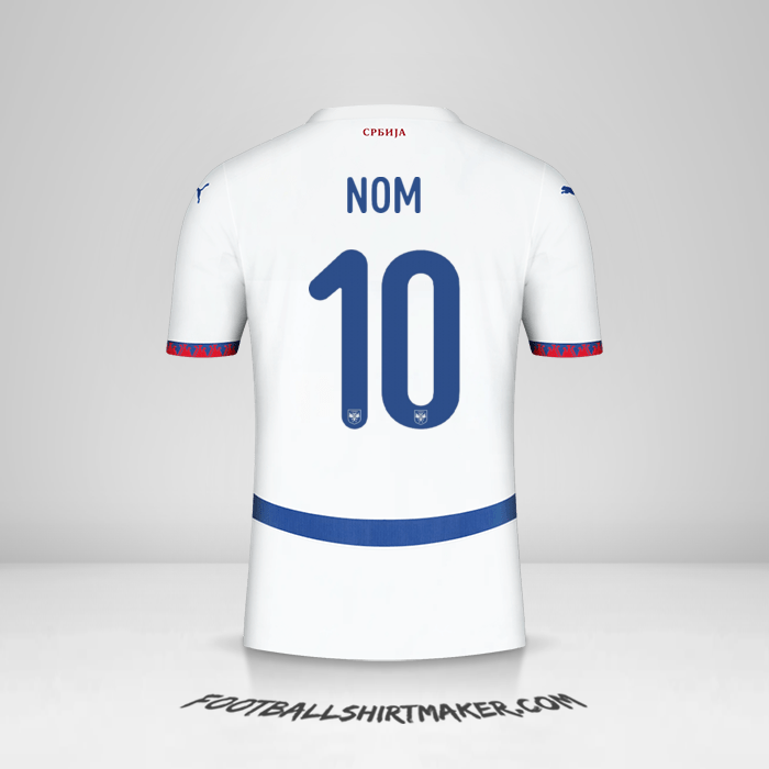 Maillot Serbie 2024 Extérieur -  nom - 10