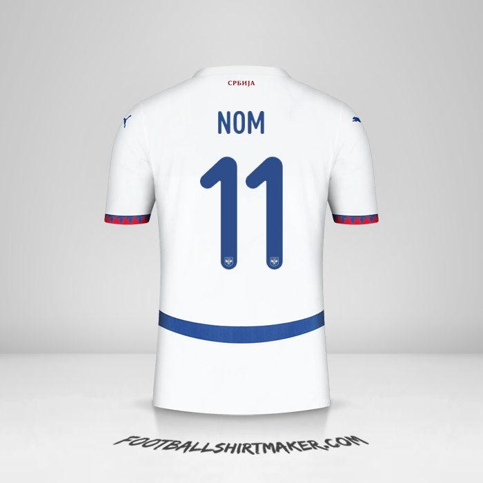 Maillot Serbie 2024 Extérieur -  nom - 11