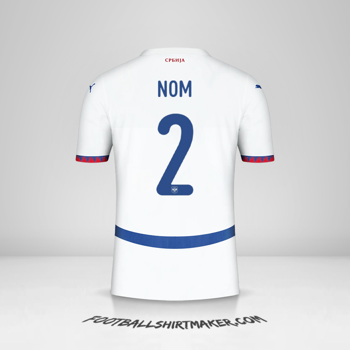 Maillot Serbie 2024 Extérieur -  nom - 2