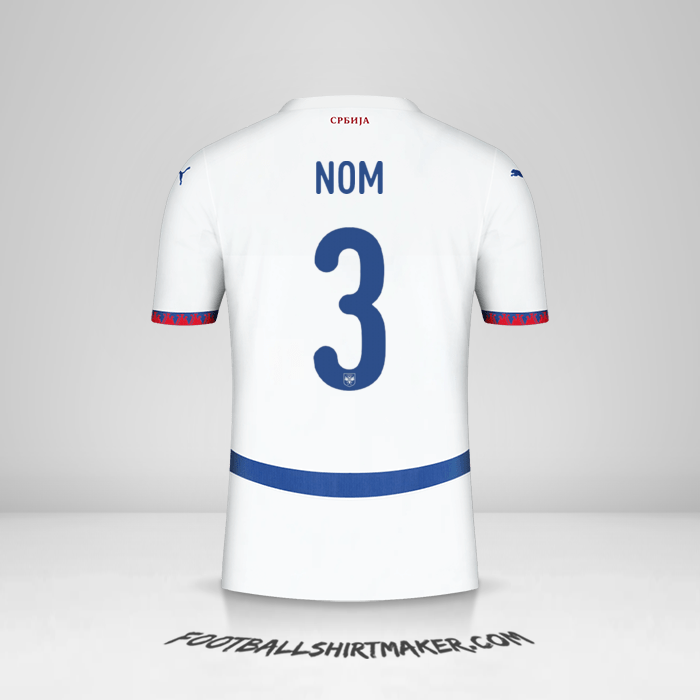Maillot Serbie 2024 Extérieur -  nom - 3