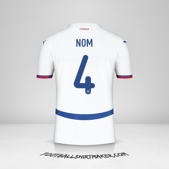 Maillot Serbie 2024 Extérieur -  nom - 4