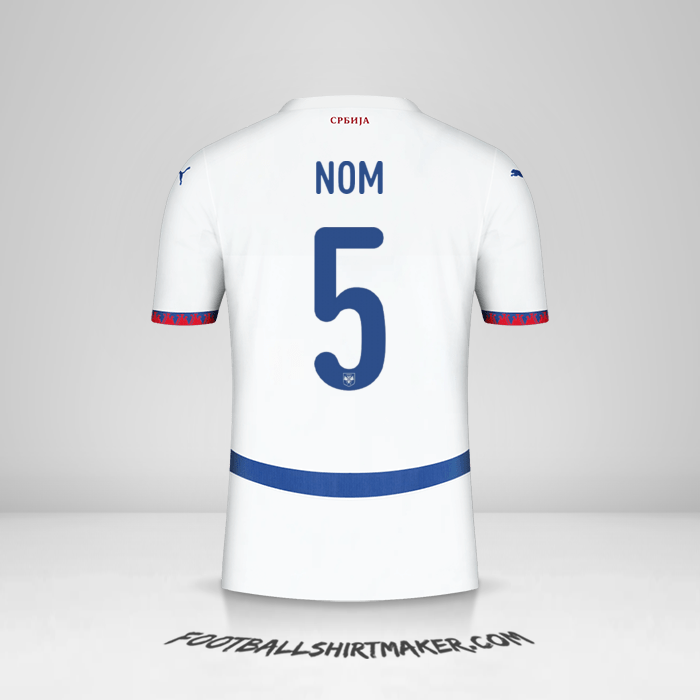 Maillot Serbie 2024 Extérieur -  nom - 5