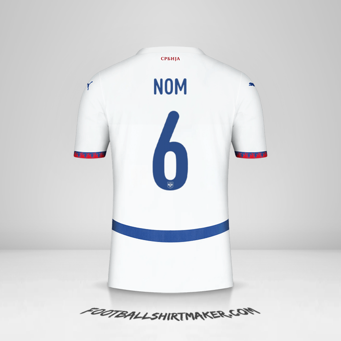 Maillot Serbie 2024 Extérieur -  nom - 6