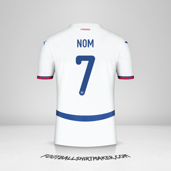 Maillot Serbie 2024 Extérieur -  nom - 7