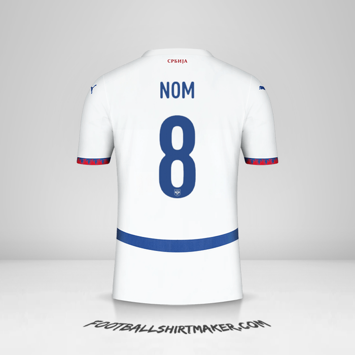 Maillot Serbie 2024 Extérieur -  nom - 8
