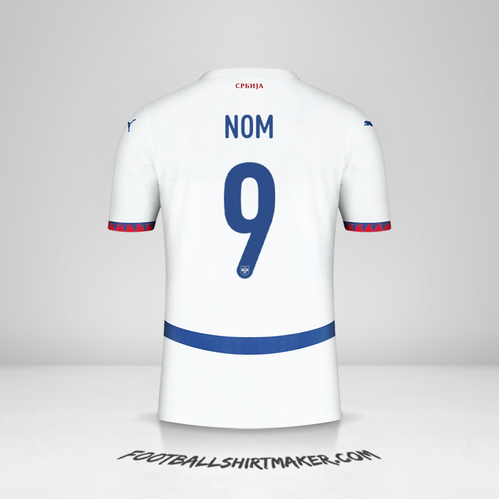 Maillot Serbie 2024 Extérieur -  nom - 9