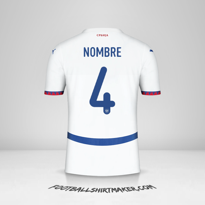 Camiseta Serbia 2024 Visita -  nombre - 4