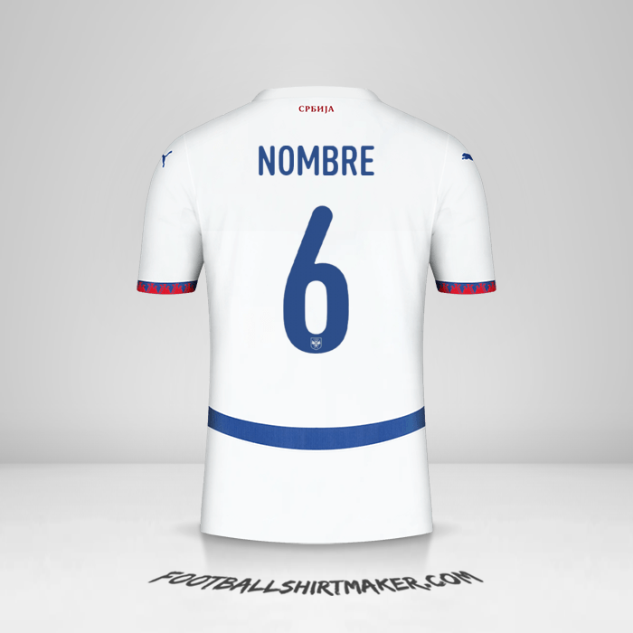 Camiseta Serbia 2024 Visita -  nombre - 6