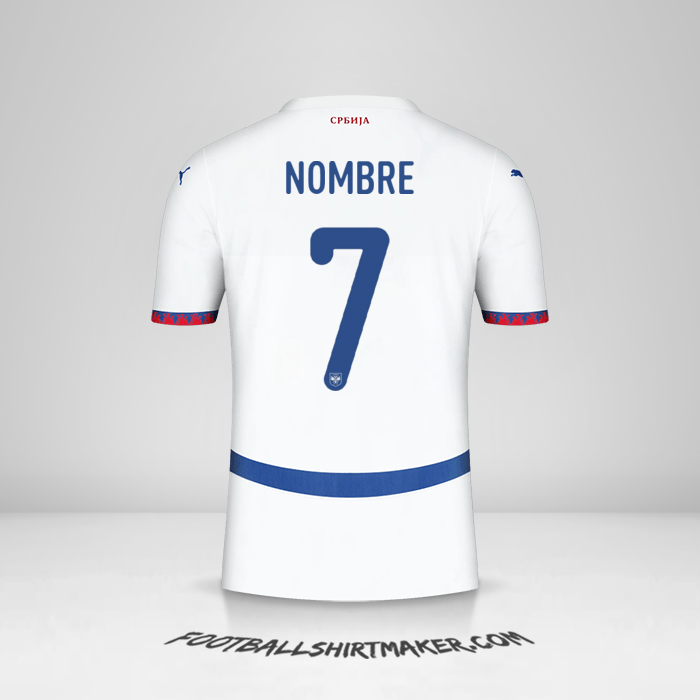 Camiseta Serbia 2024 Visita -  nombre - 7