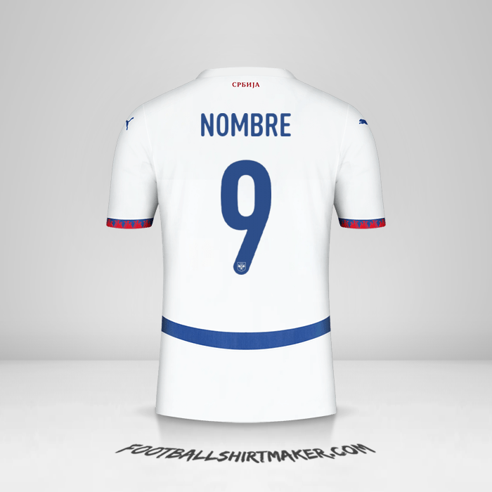Camiseta Serbia 2024 Visita -  nombre - 9