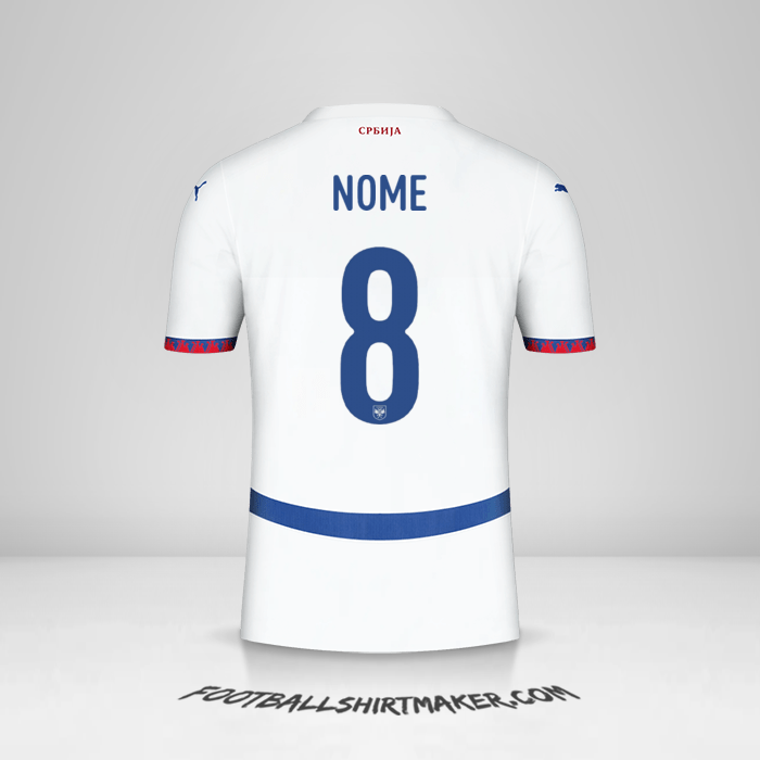 Camisola Sérvia 2024 Alternativa -  nome - 8