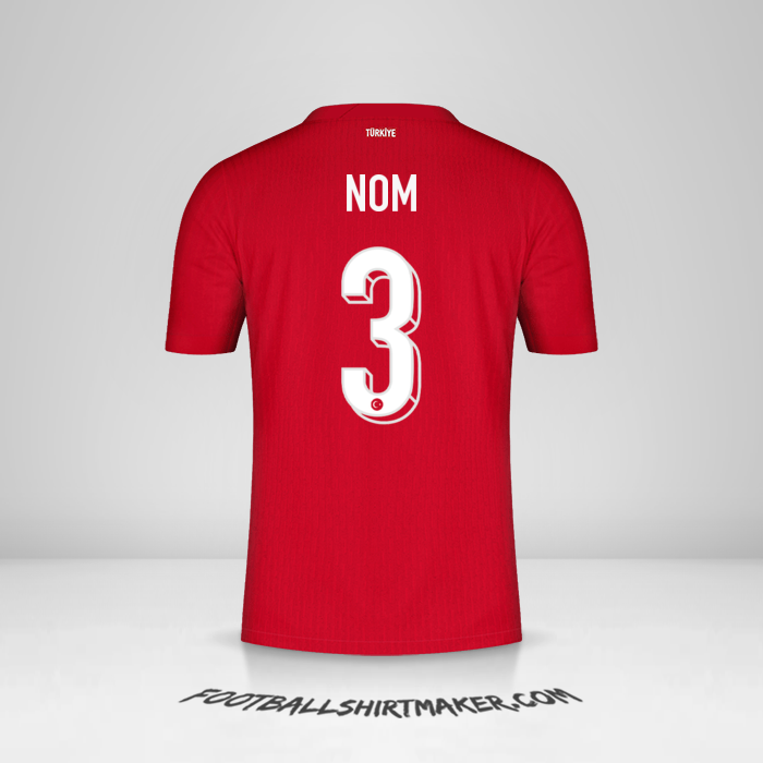 Maillot Turquie 2024 Extérieur -  nom - 3