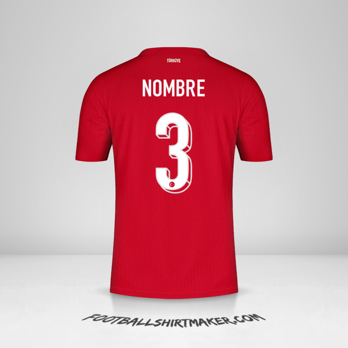 Camiseta Turquia 2024 Visita -  nombre - 3
