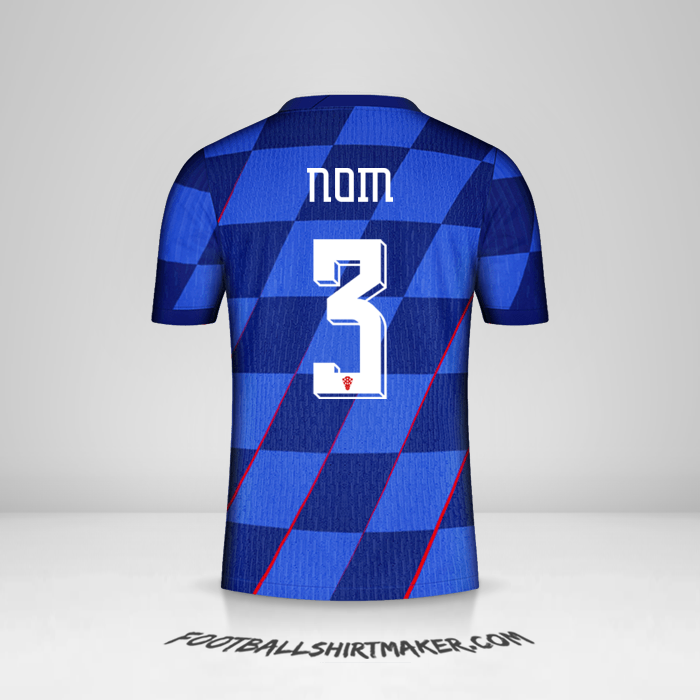 Maillot Croatie 2024 Extérieur -  nom - 3
