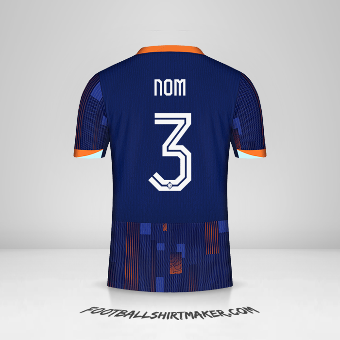 Maillot Pays-Bas 2024 Extérieur -  nom - 3