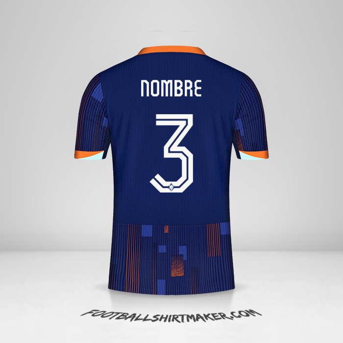 Camiseta Paises Bajos 2024 Visita -  nombre - 3