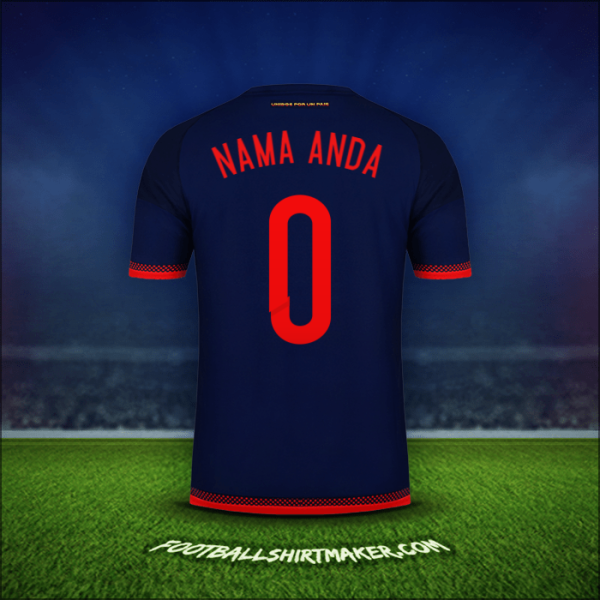 Jersey Kolombia 2015 Alternatif -  nama anda - 0