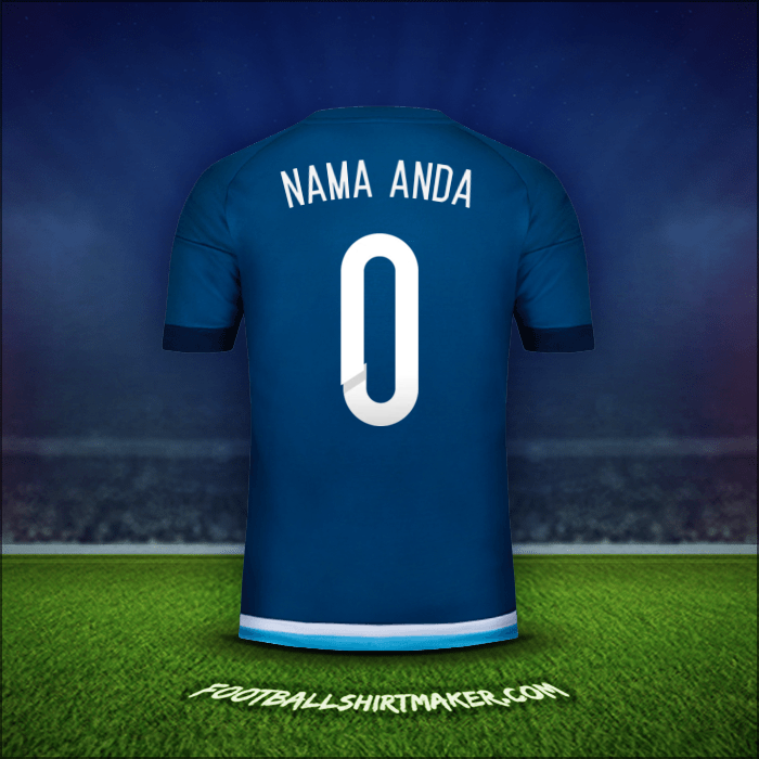 Jersey Argentina 2015 Alternatif -  nama anda - 0