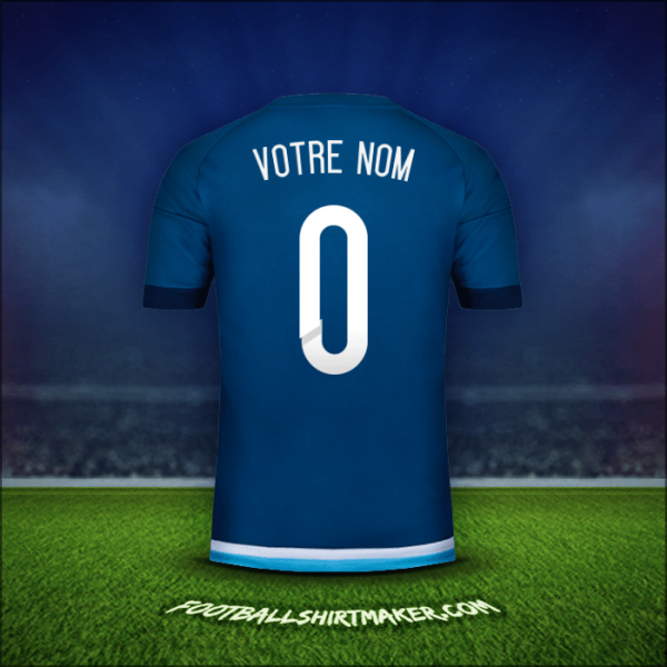Maillot Argentine 2015 Extérieur -  votre nom - 0