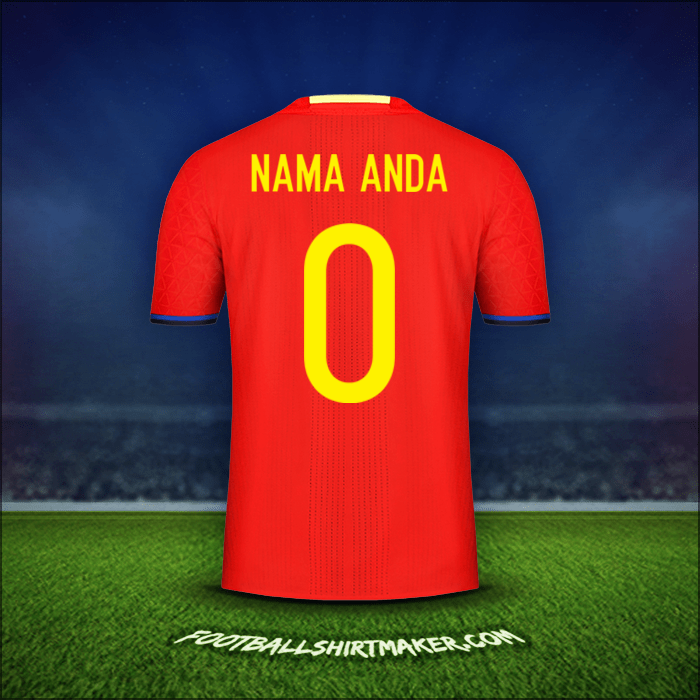 Jersey Spanyol 2016 -  nama anda - 0