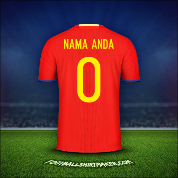 Jersey Spanyol 2016 -  nama anda - 0