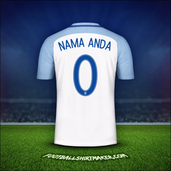Jersey Inggris 2016/17 -  nama anda - 0
