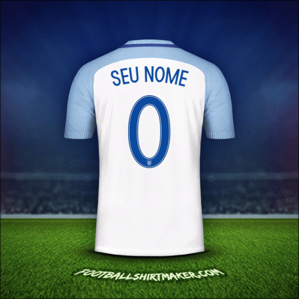 Camisa Inglaterra 2016/17 -  seu nome - 0