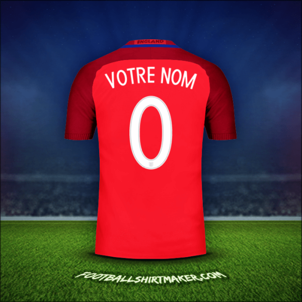 Maillot Angleterre 2016 Extérieur -  votre nom - 0