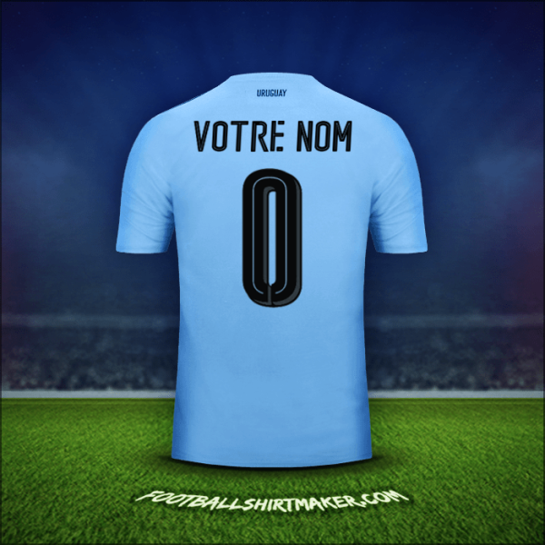 Maillot Uruguay 2016 -  votre nom - 0