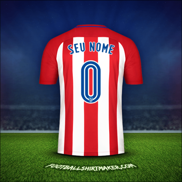 Camisa Atletico Madrid 2016/17 -  seu nome - 0