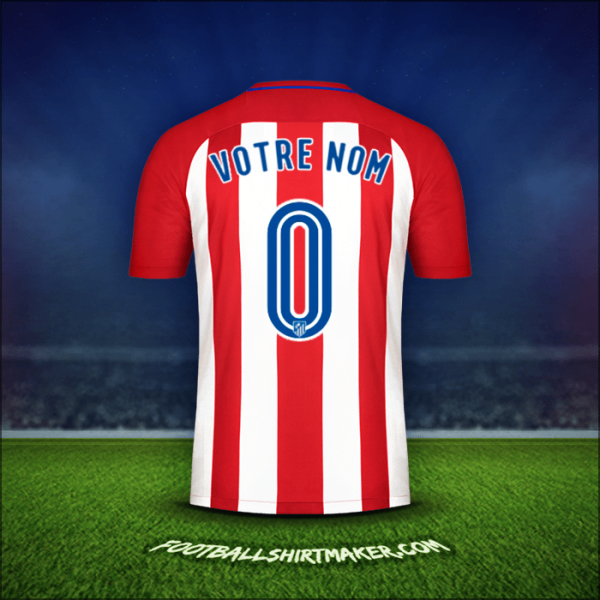 Maillot Atletico Madrid 2016/17 -  votre nom - 0