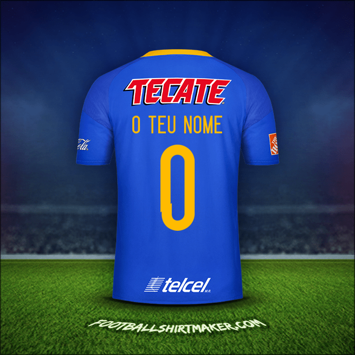 Camisola Tigres UANL 2016/17 Alternativa -  o teu nome - 0