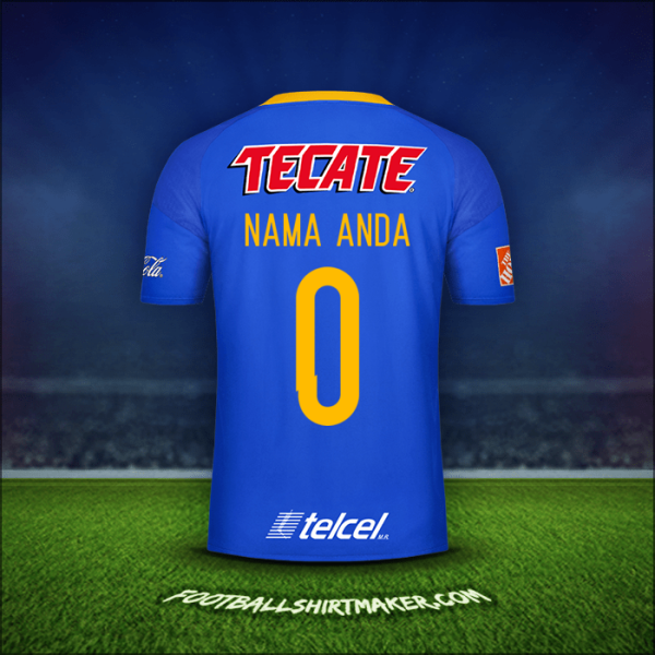 Jersey Tigres UANL 2016/17 Alternatif -  nama anda - 0