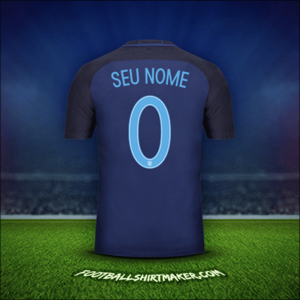 Camisa Inglaterra 2017 Alternativa -  seu nome - 0